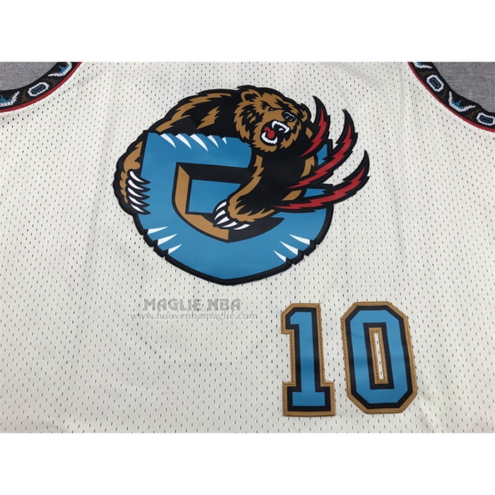 Maglia
 Mike Bibby NO 10 Memphis Grizzlies Mitchell & Ness Chainstitch Crema
